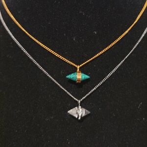 Vita Fede Mini Titan Marbel Elegant 24k Gold-Plated & Chrome Necklace New